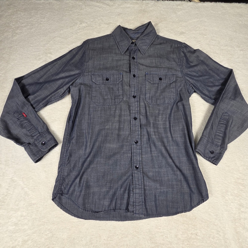Levi's Button Down Shirt‎ Mens Small Blue  Chambray Cotton Workwear Top
